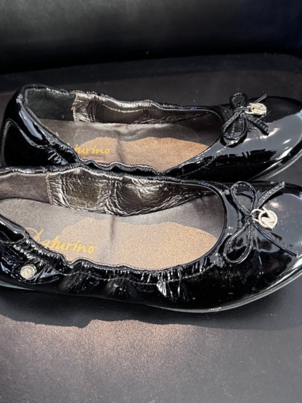 Naturino Girls' Black Patent Leather Ballet Flats, Size US 2/EU 33, New - Picture 3 of 6